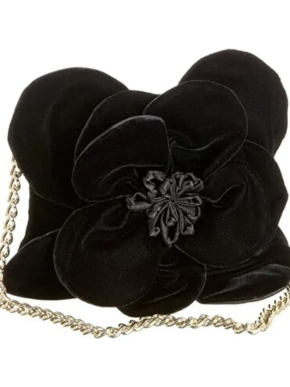Kate Spade Skipper Deluxe Plush Black Flower Velvet Shoulder Bag – Gently Used